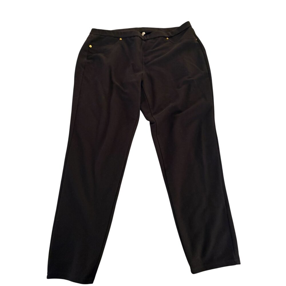 Michael Kors Women's Basic Black Stretch Pull-on Pants Size XL